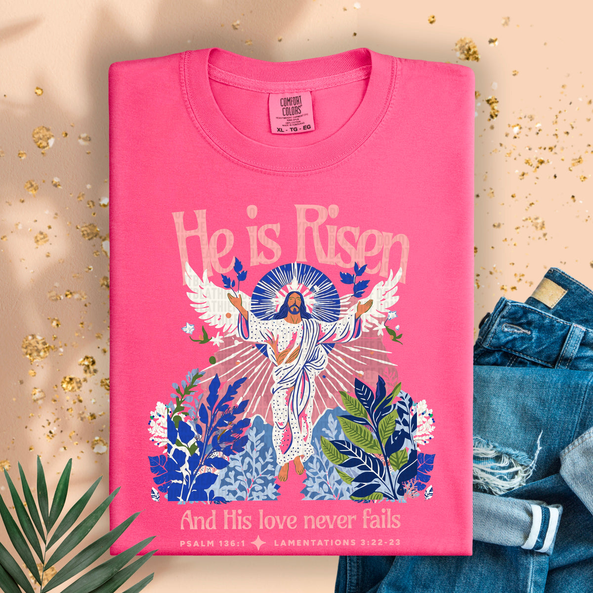He has risen and his love never fails 95042 DTF transfer