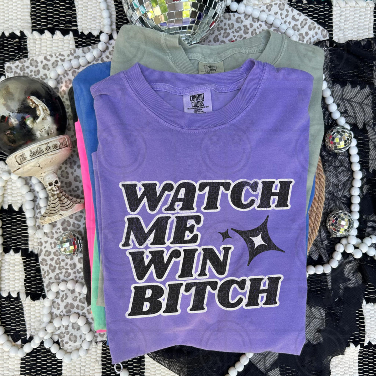 Watch me Win Bitch black and white (HW) DTF transfer