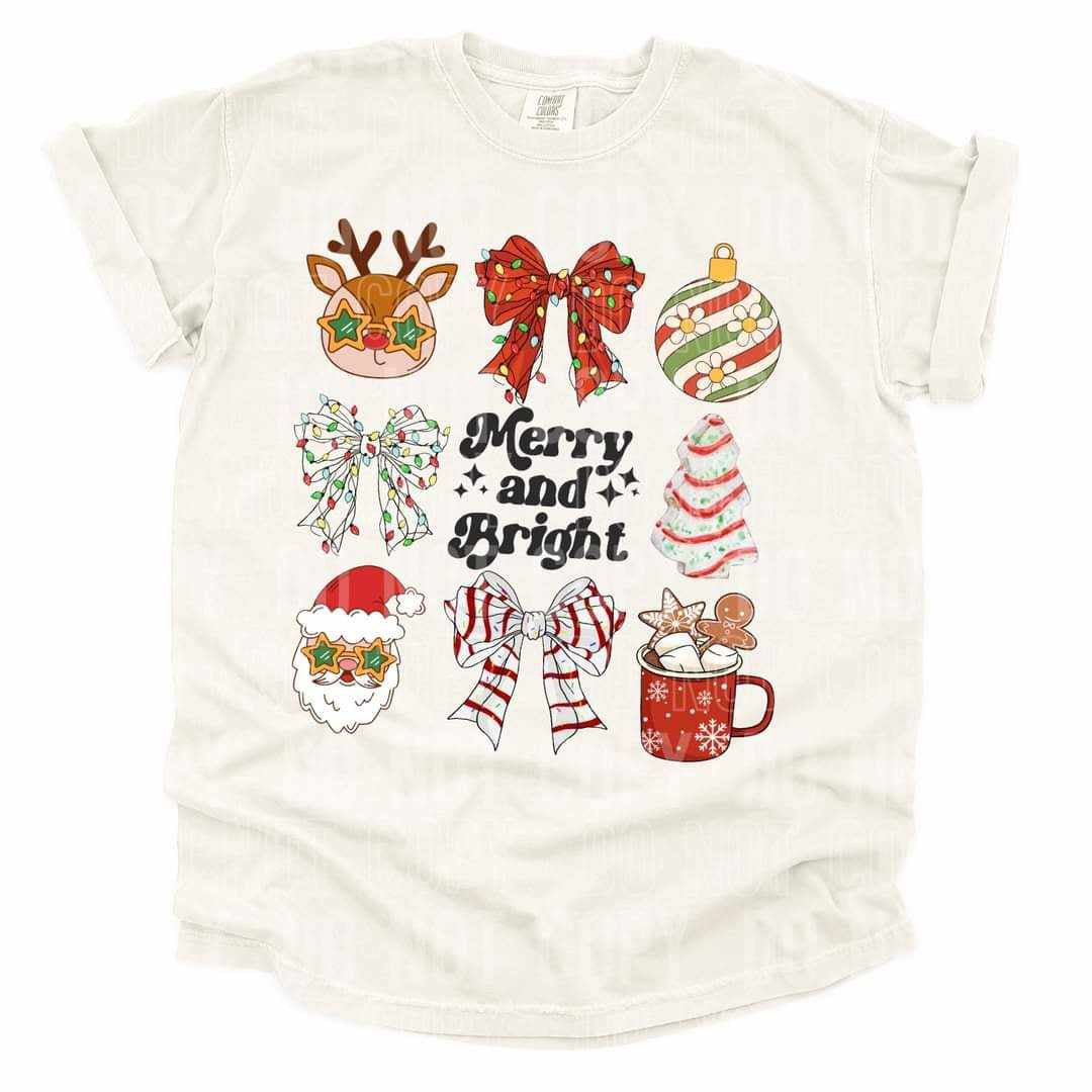 Merry and bright Christmas border (SBB) 65654 DTF transfer