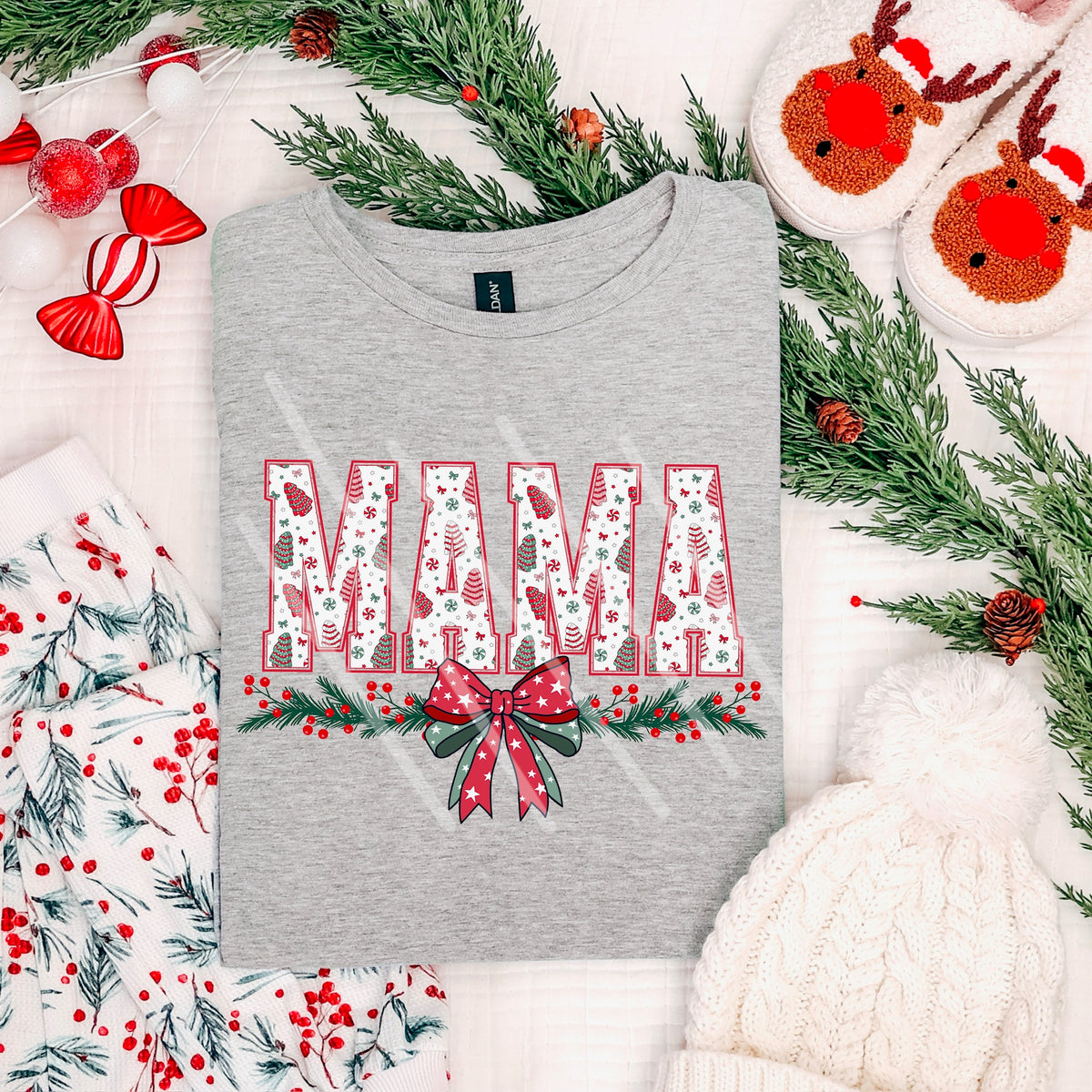 Mama Treecake Letters with Bow (MZ) 113523 DTF Transfer