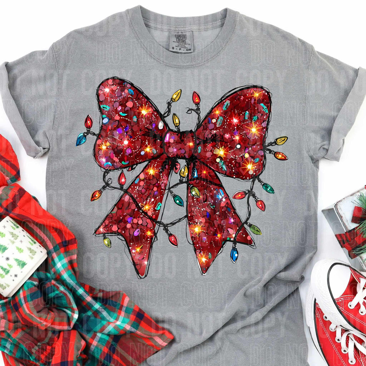 Red Bow with lights SBB DTF Transfer