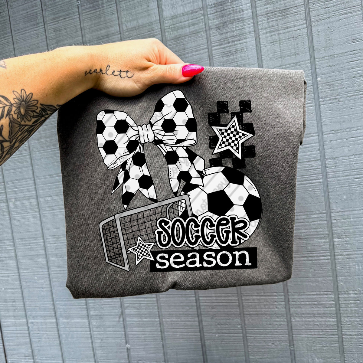 Soccer Season bow ball and net (MZ) DTF Transfer