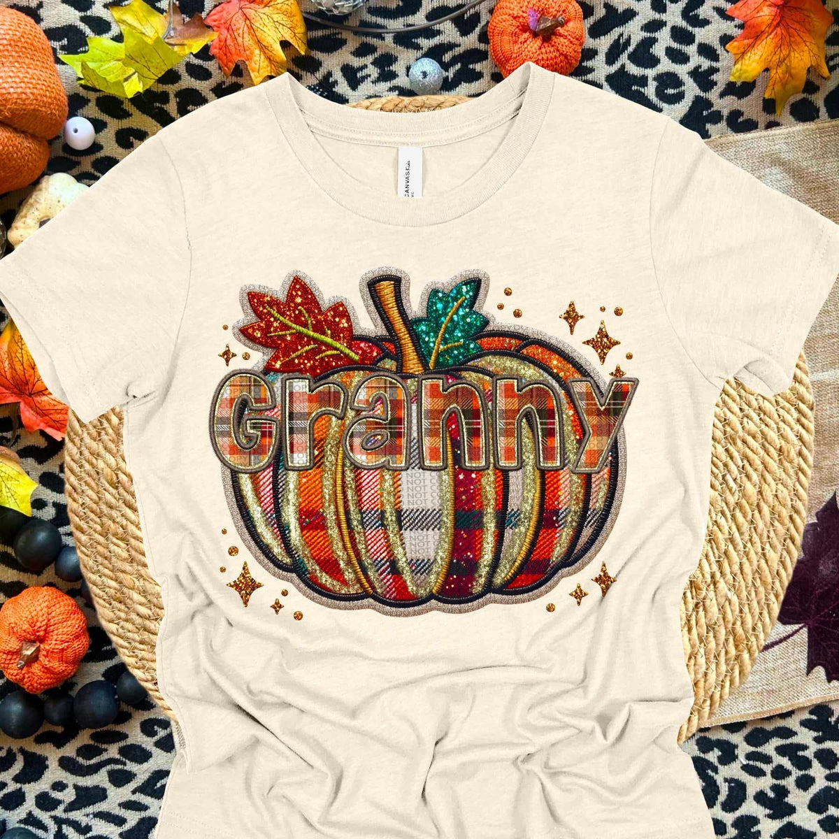 Granny plaid pumpkin (HW) 62491 DTF transfer
