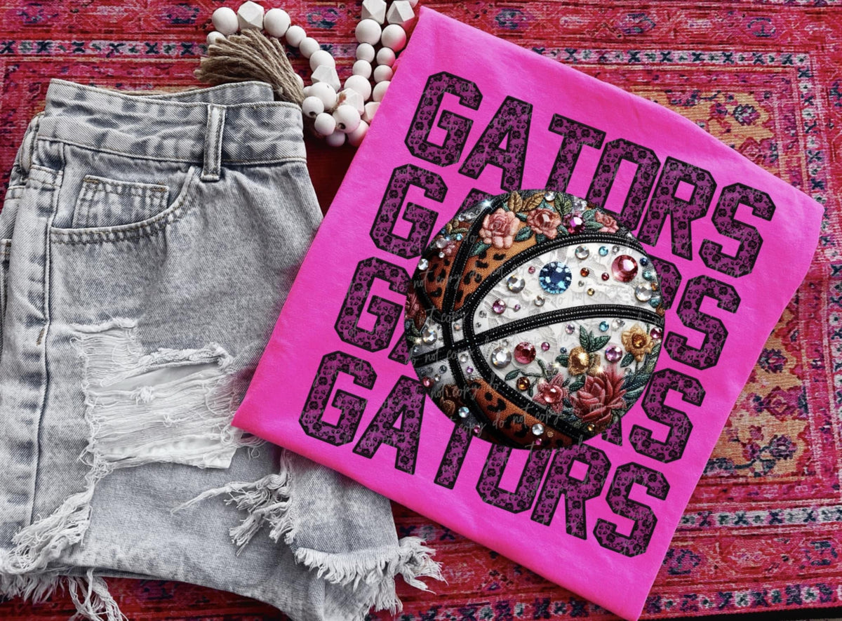 Gators bedazzled basketball (VIRGO) 94445 DTF transfer