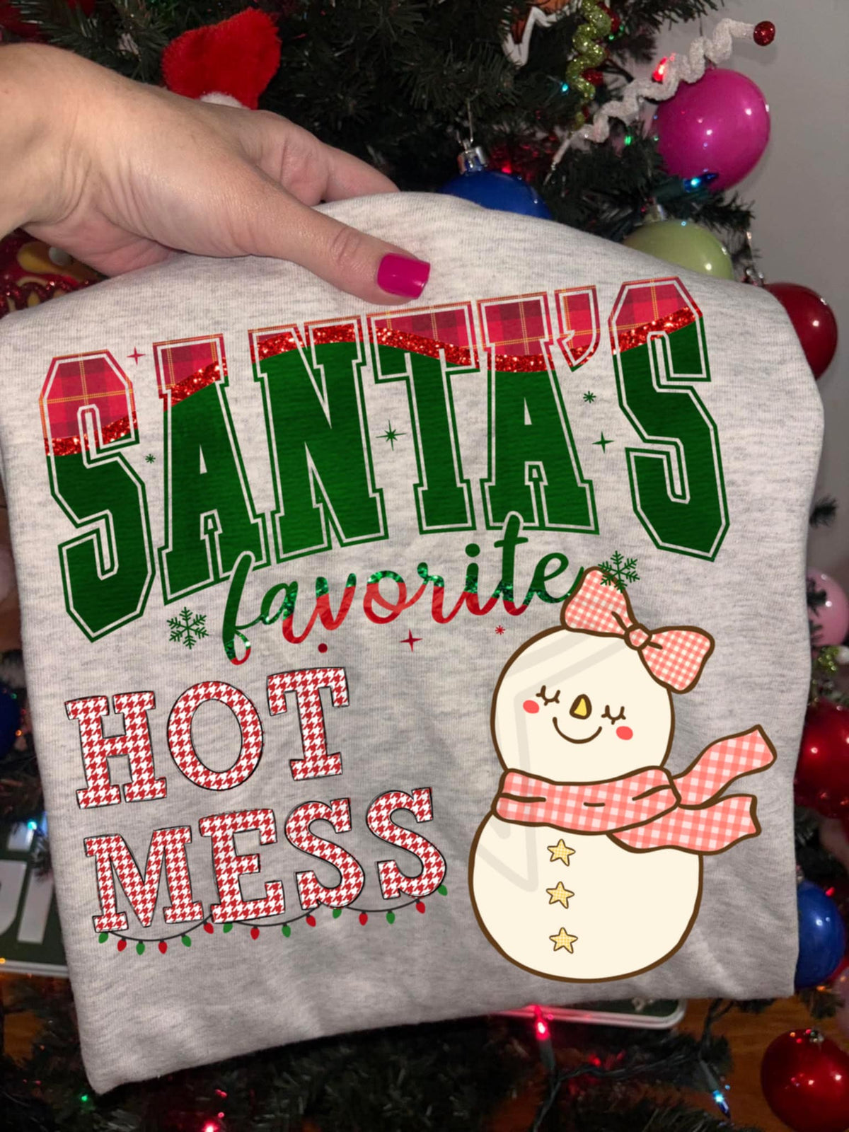 Santa’s Favorite Hot Mess snowman (c’s) DTF Transfer
