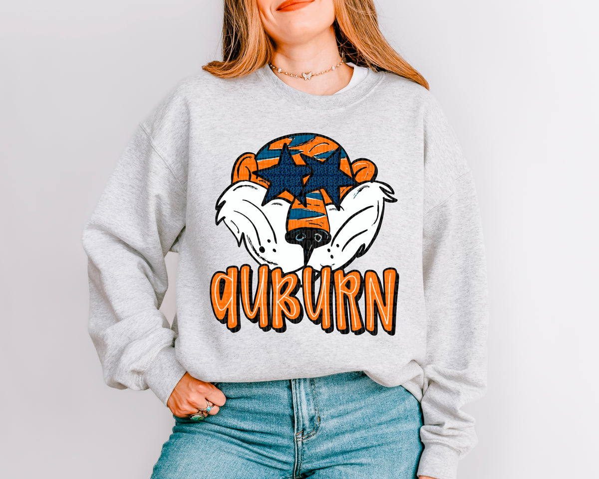 Auburn orange font 93782 DTF transfer