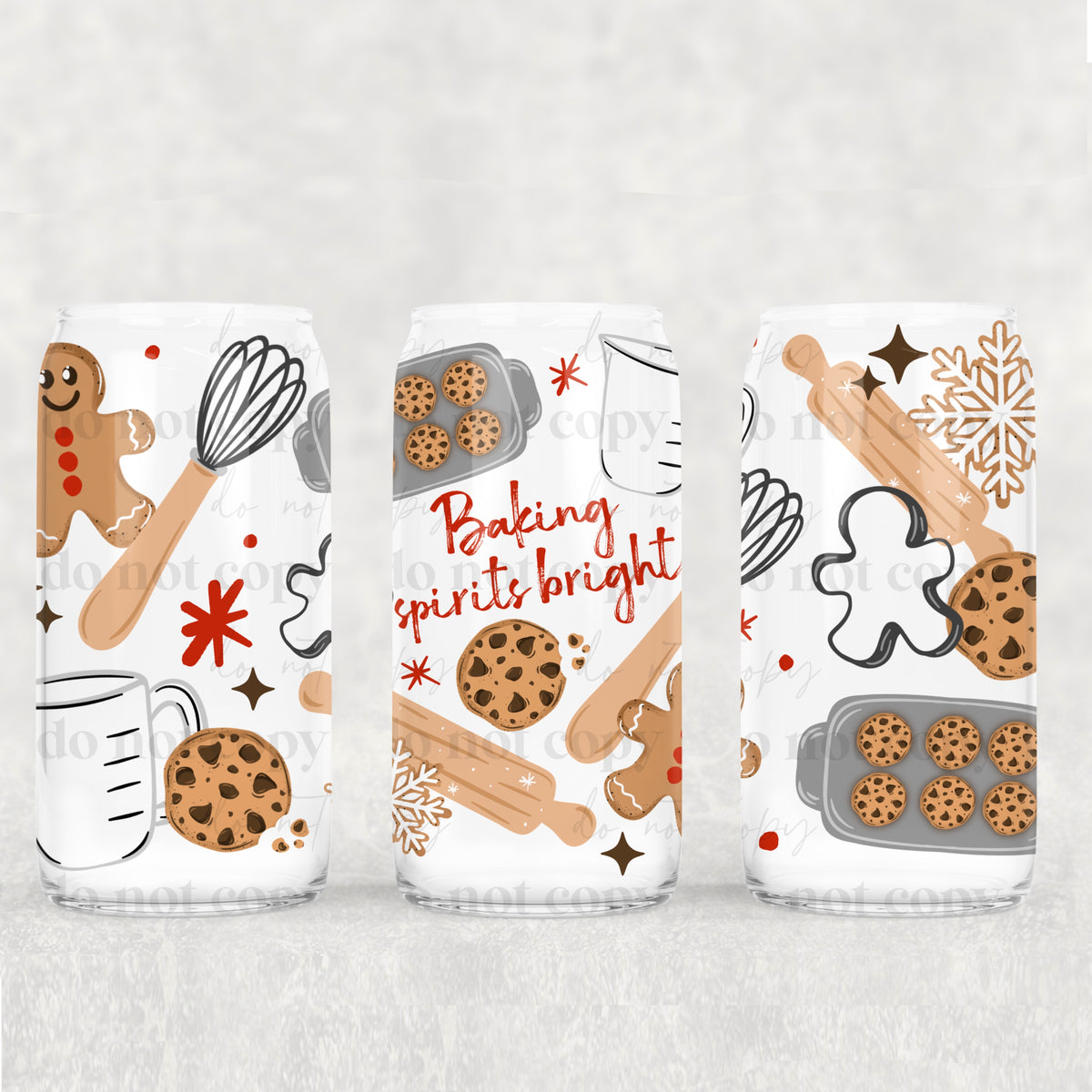 Baking spirits bright Christmas UV DTF WRAP