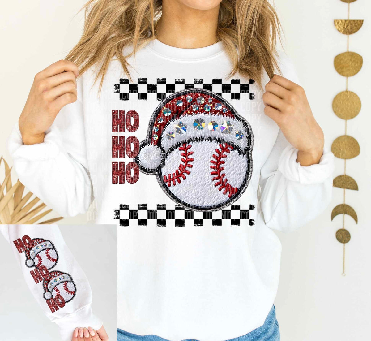 Ho ho ho baseball FRONT 62710 DTF transfer