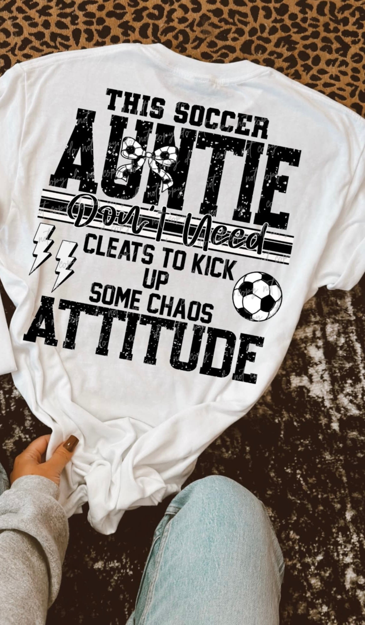 This soccer auntie don’t need cleats to kick up some chaos attitude (VIRGO) 90613 DTF transfer