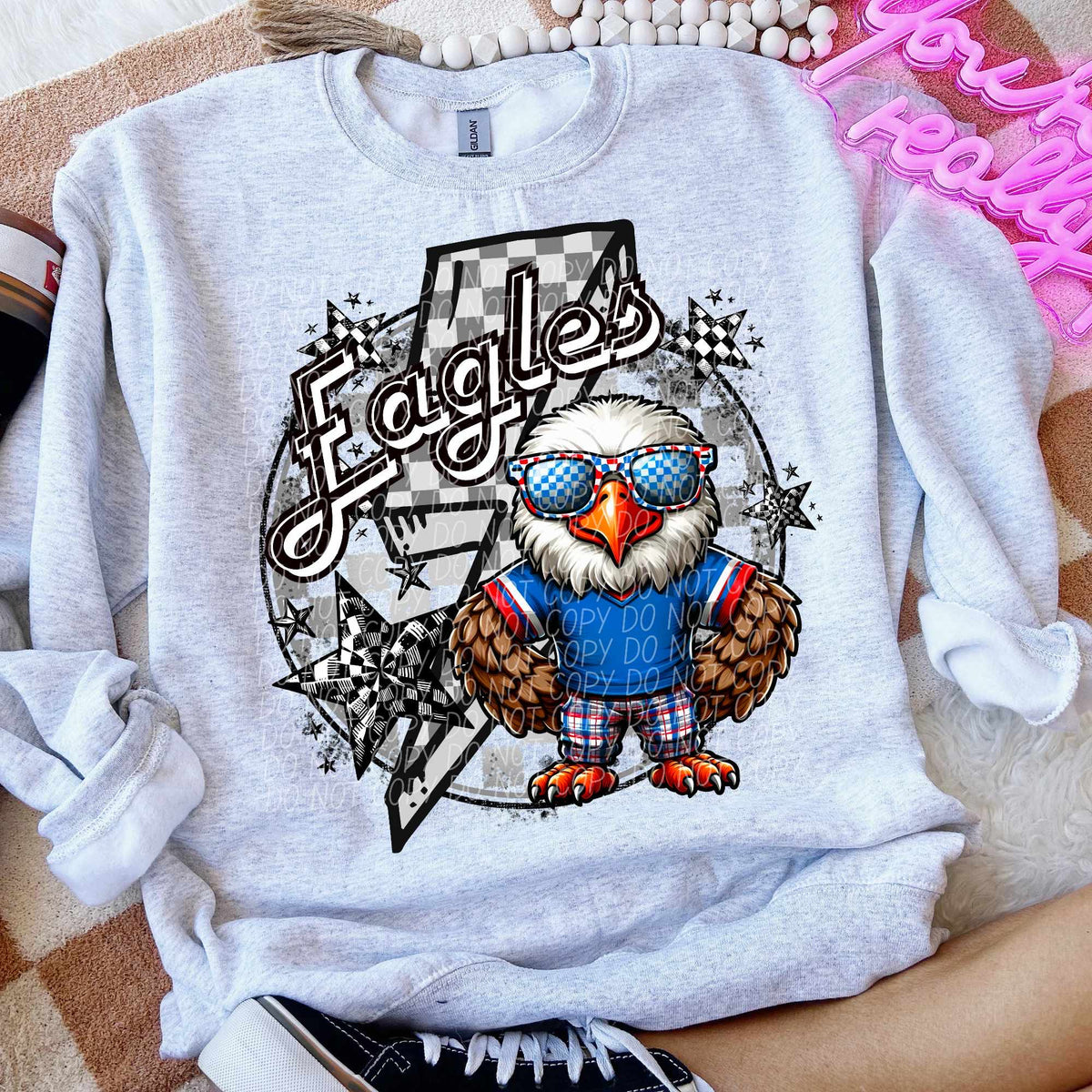 Eagles blue shirt lightning bolt (CITY) 52499 DTF transfer