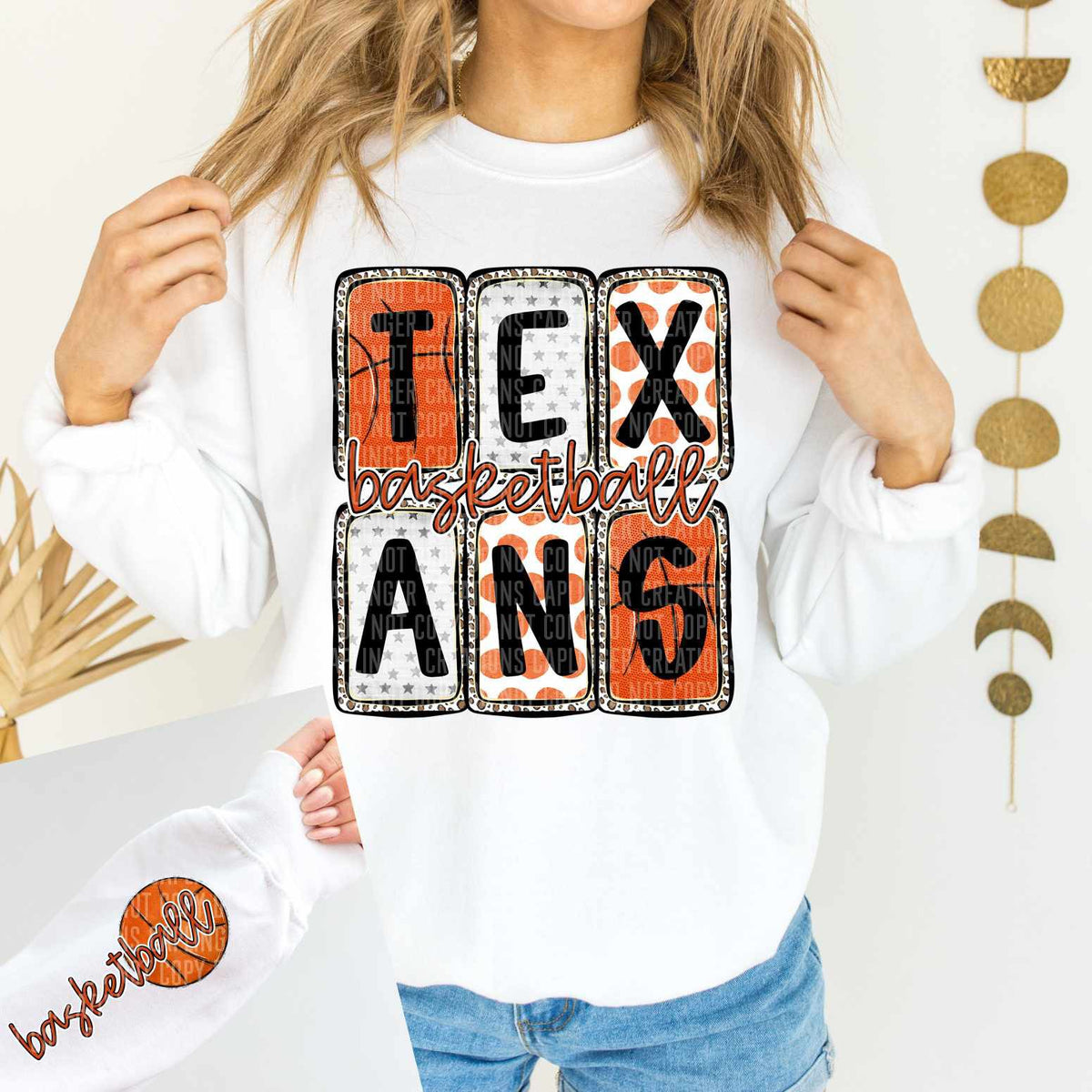 Texans Basketball FRONT (Caplinger) 82876 DTF transfer