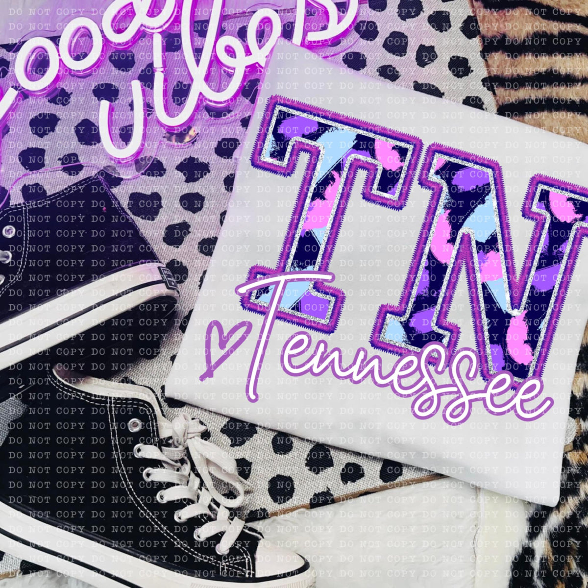TN Tennessee purple brushstrokes (ECHT) 94016 DTF transfer
