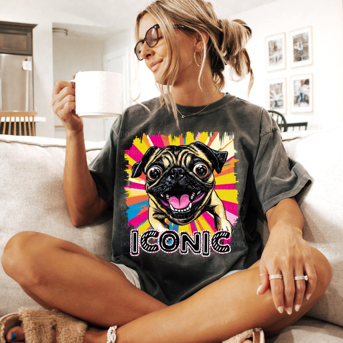 Iconic pug (TTD) 96178 DTF transfer