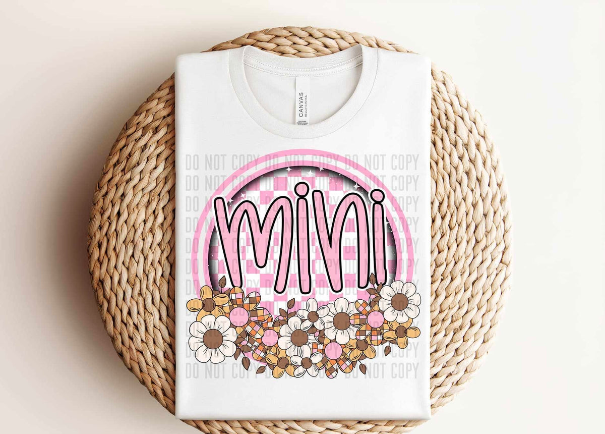 Mini pink circle fall flowers (Caplinger) 55729 DTF transfer