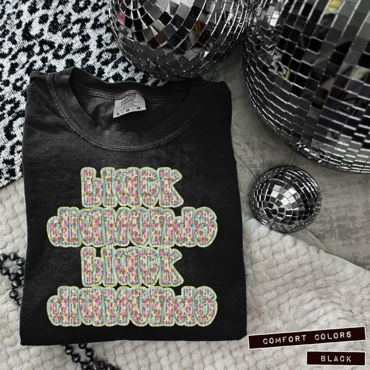 Black Diamonds Leopard Stacked (Caplinger) 98438 DTF transfer