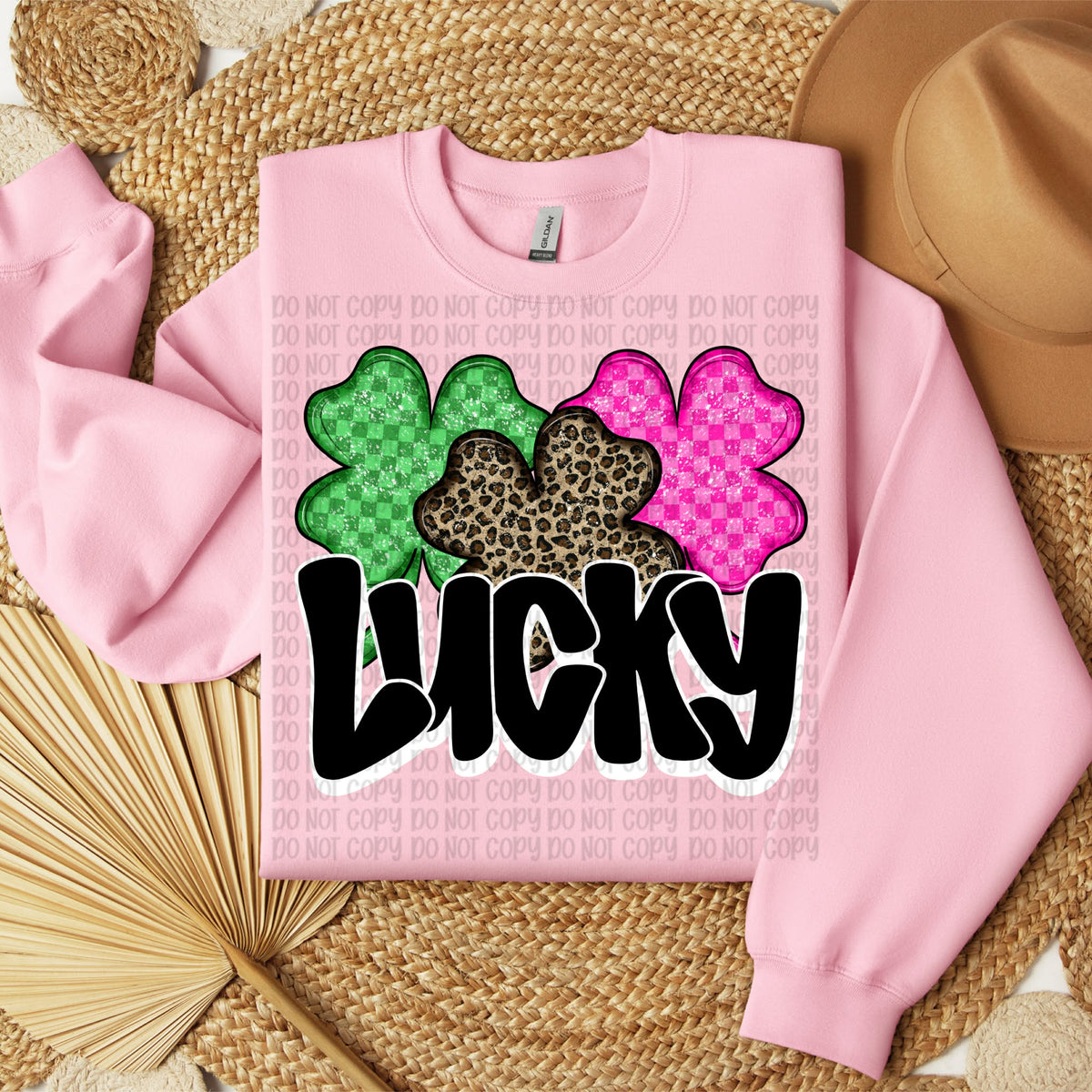 Lucky clovers (black text) (VP) DTF transfer
