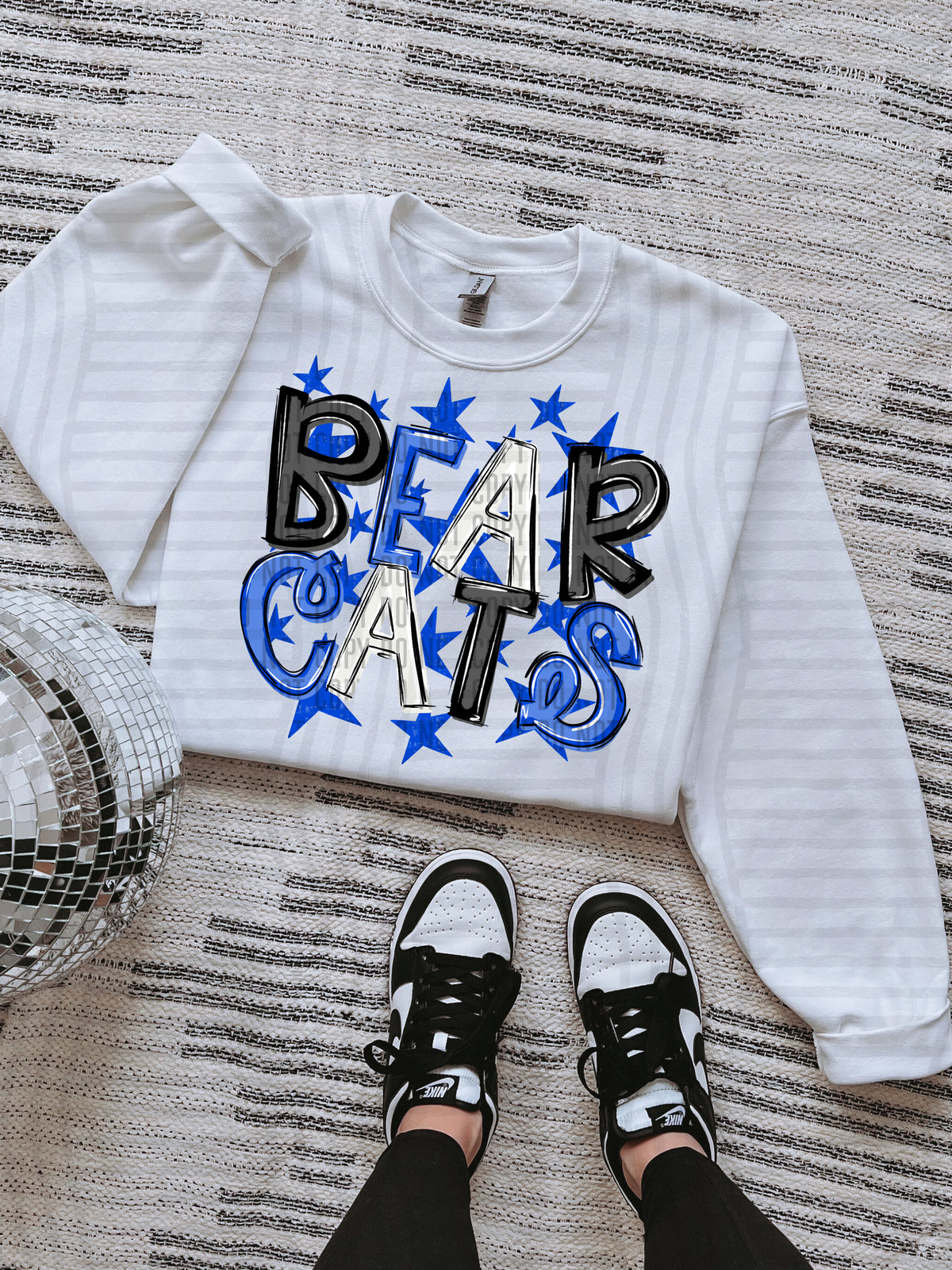 bear cats black and blue with blue stars (caplinger) DTF Transfer