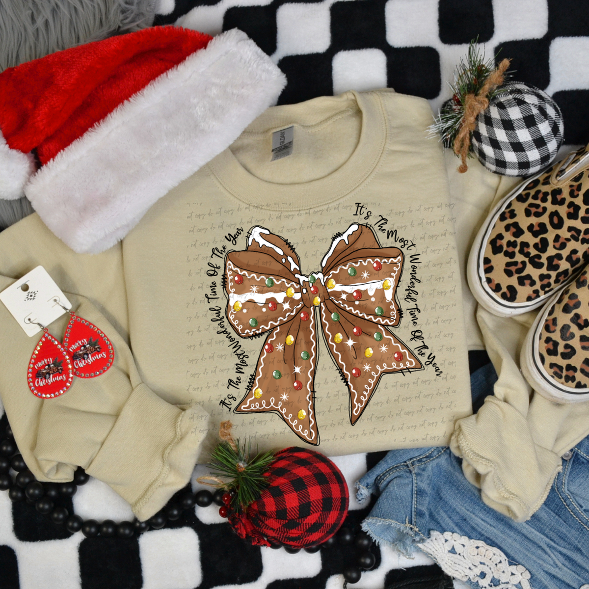 It's The Most Wonderful Time Of The Year Bow 68627 DTF Transfer