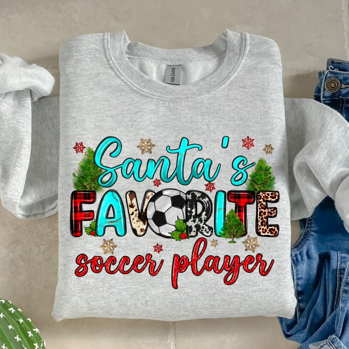 Santa's Favorite Soccer Player-38719-DTF transfer