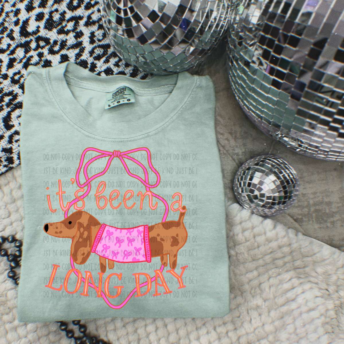 It's Been A Long Day Dachsund Brown With Bow (Kayndi) 78234 DTF Transfer