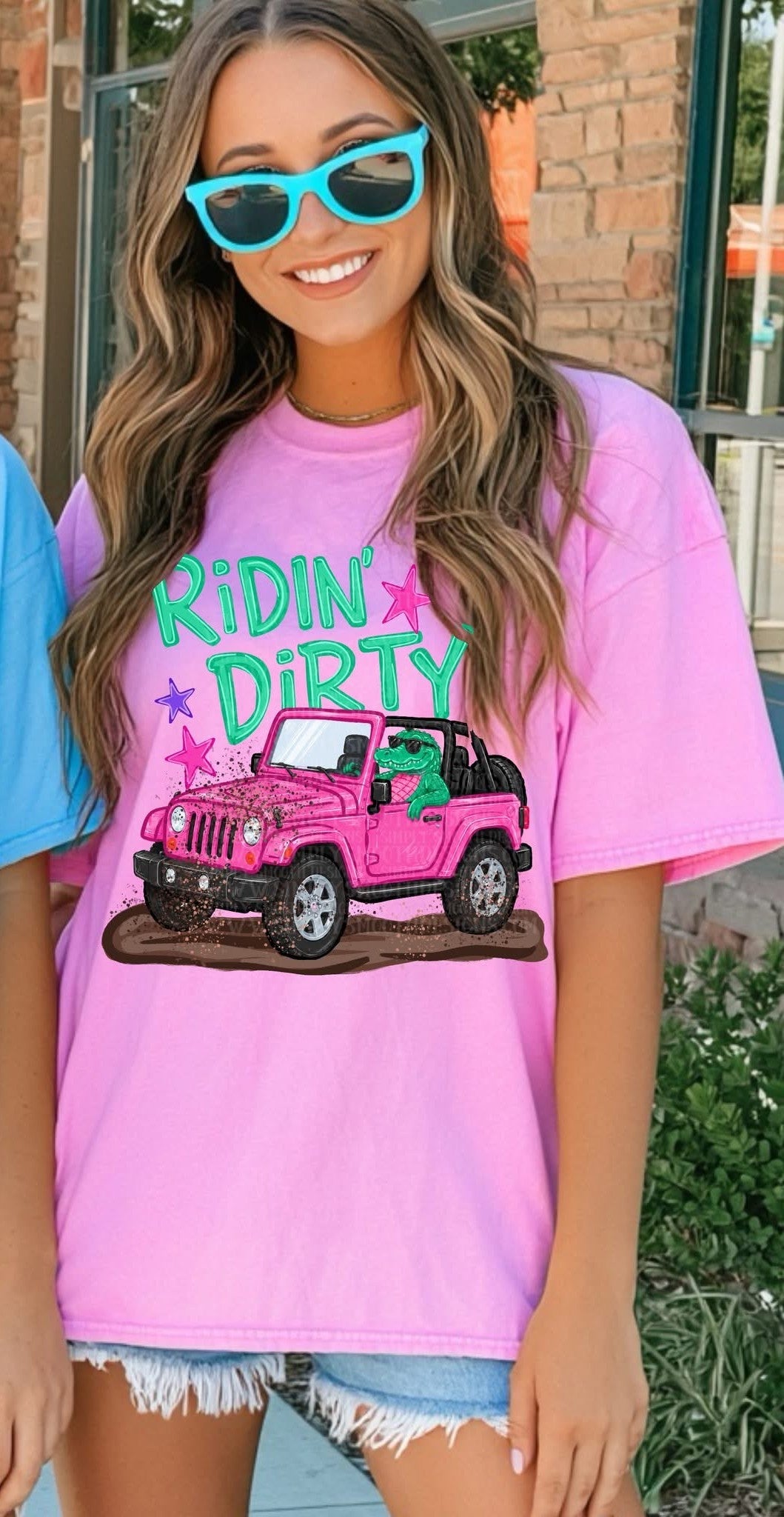 Ridin dirty pink car (SSD) DTF Transfer
