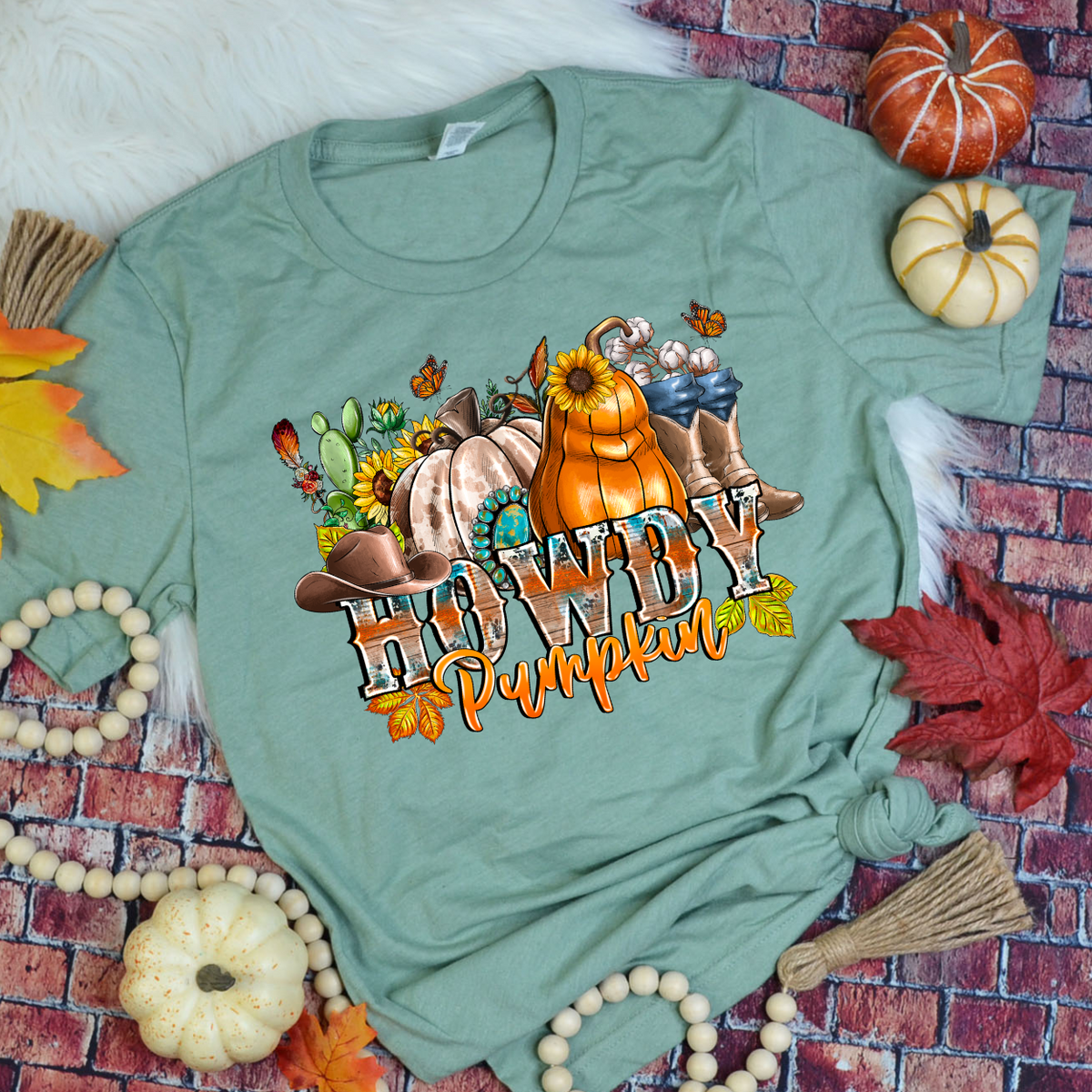 Howdy Pumpkin western (RD) DTF transfer