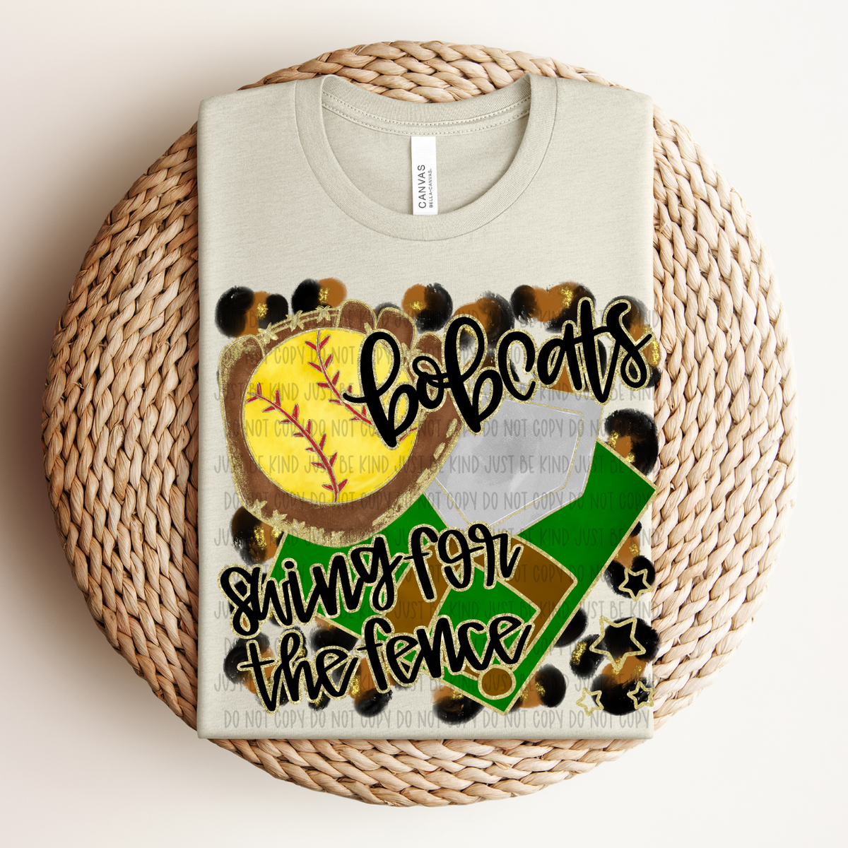 Softball Bobcats Swing For The Fence (Caplinger) 83448 DTF Transfer