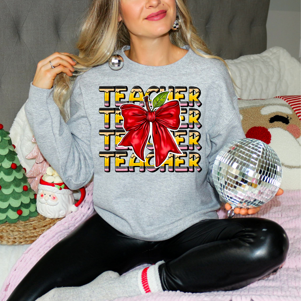 Teacher Pen With Bow (RD) DTF Transfer