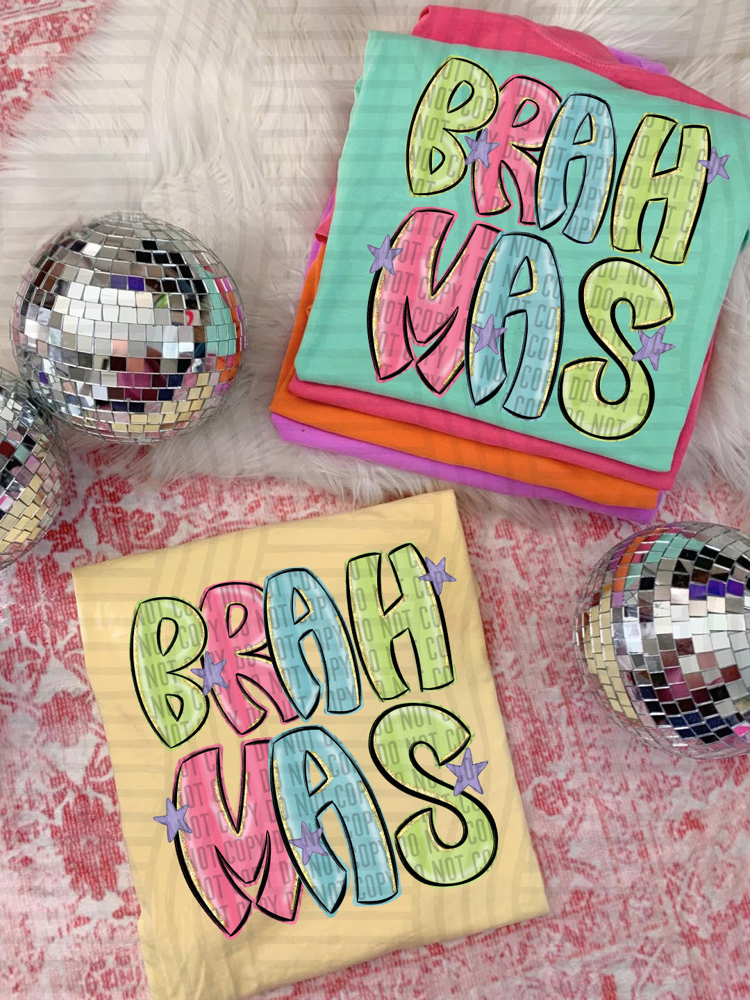 Brahmas Glittery & Preppy Mascots (Caplinger) DTF transfer