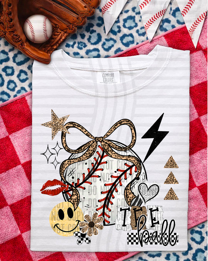 Tee Ball leopard bow (Caplinger) DTF Transfer