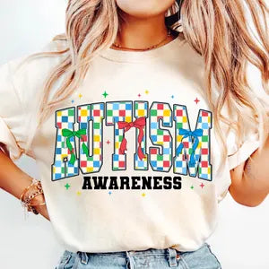 Autism awareness color checkered 85869 DTF transfer