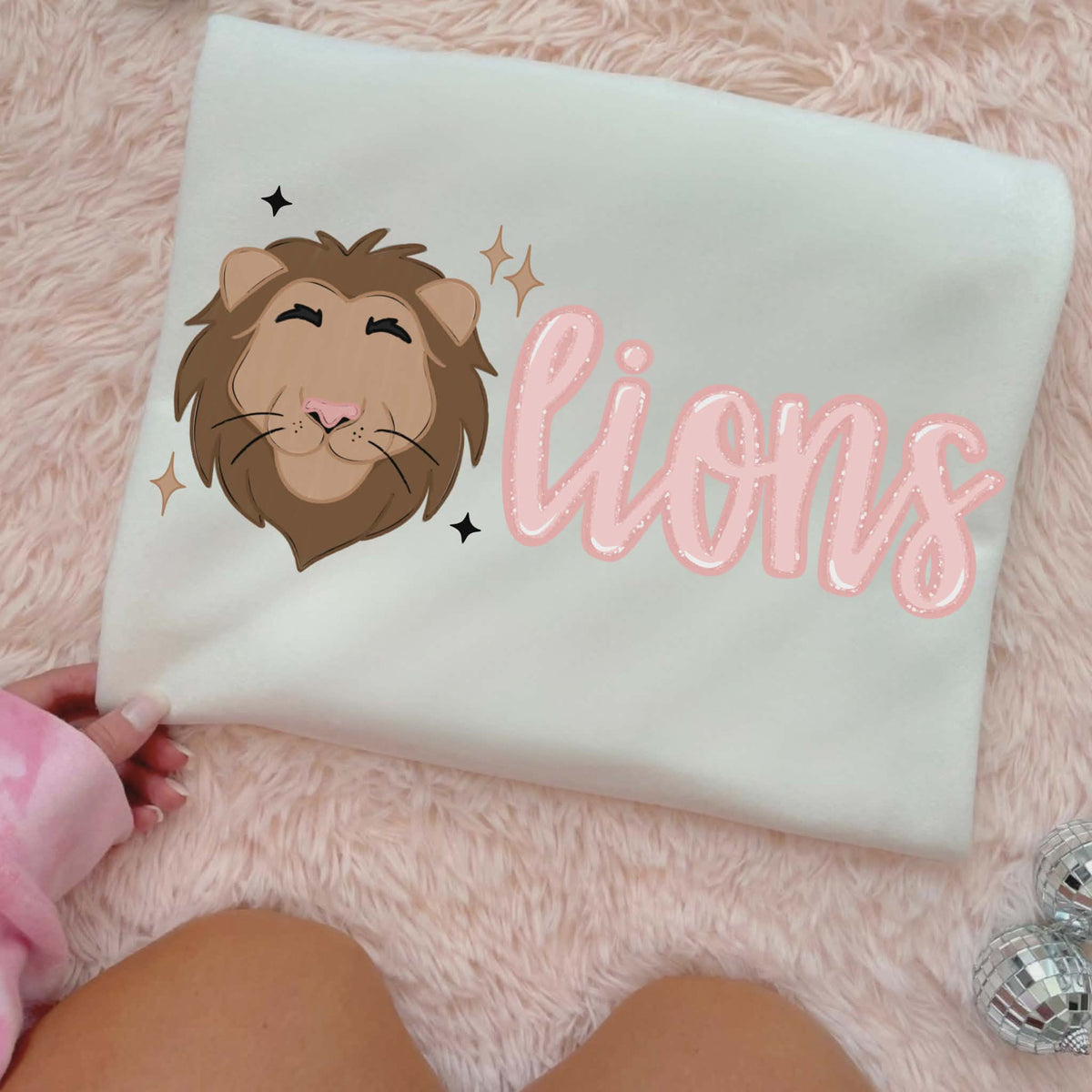 Lions pink cursive (CMD) DTF transfer