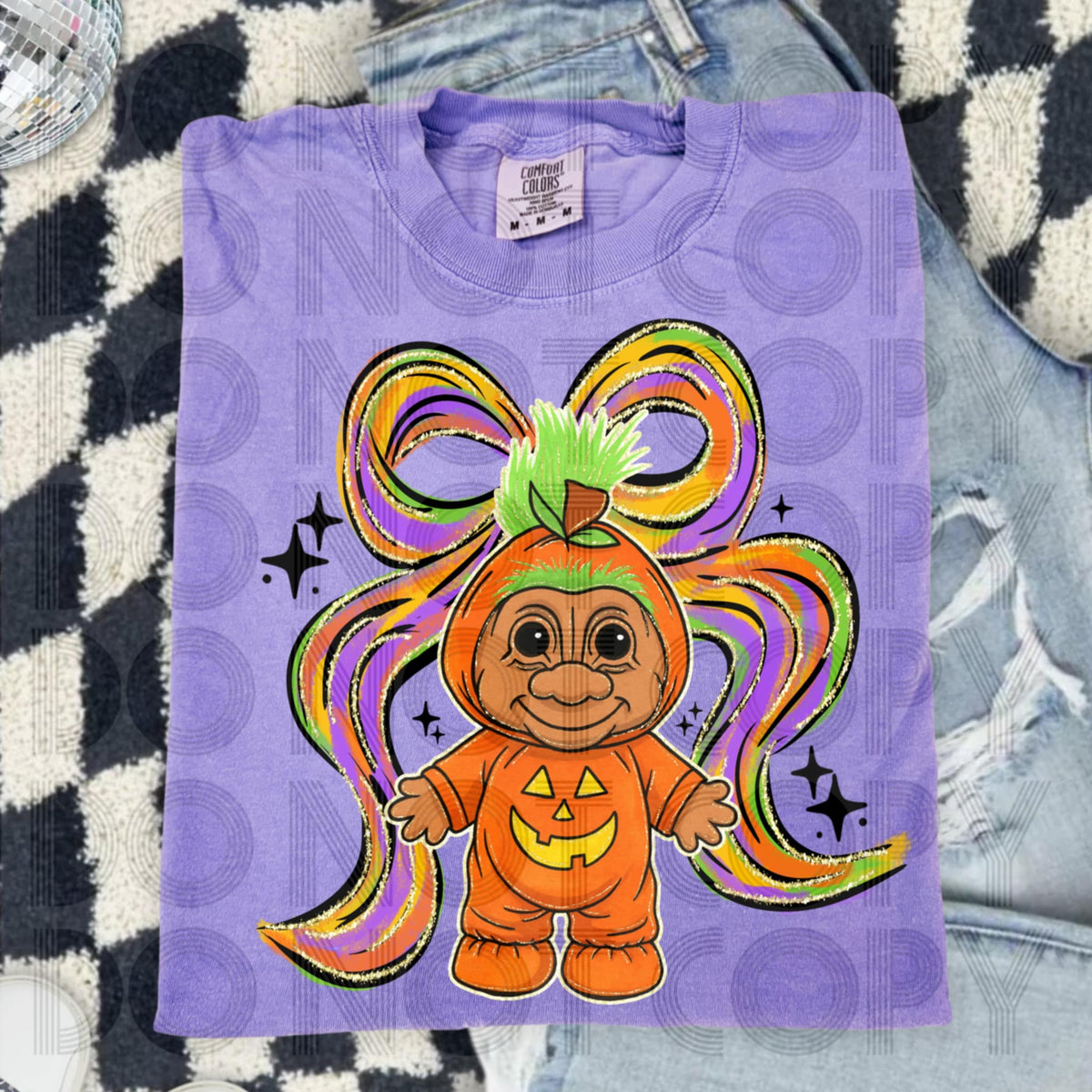 Bow with Troll Doll (renewed) DTF transfer