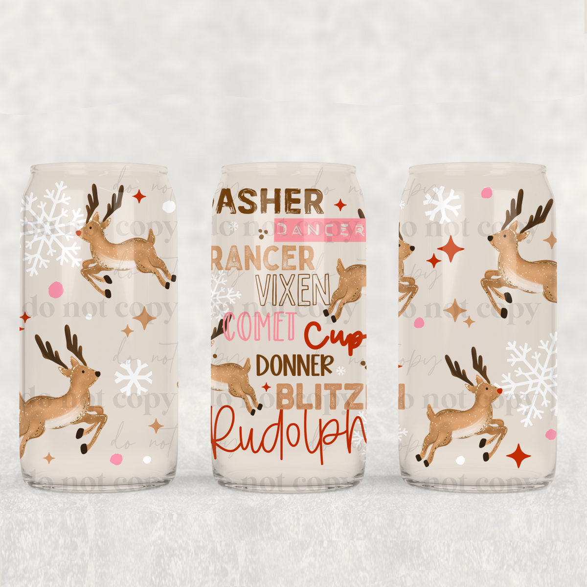Reindeer names (CSC) UV DTF Transfer