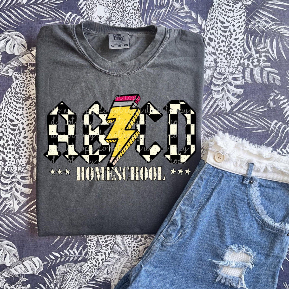 Homeschool ABCD checker MMD DTF transfer