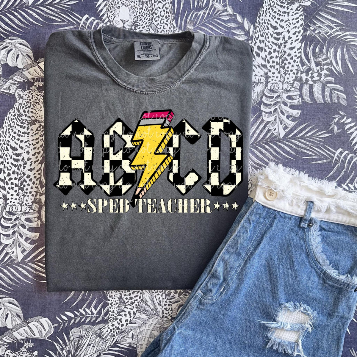 Sped Teacher ABCD checker MMD DTF transfer