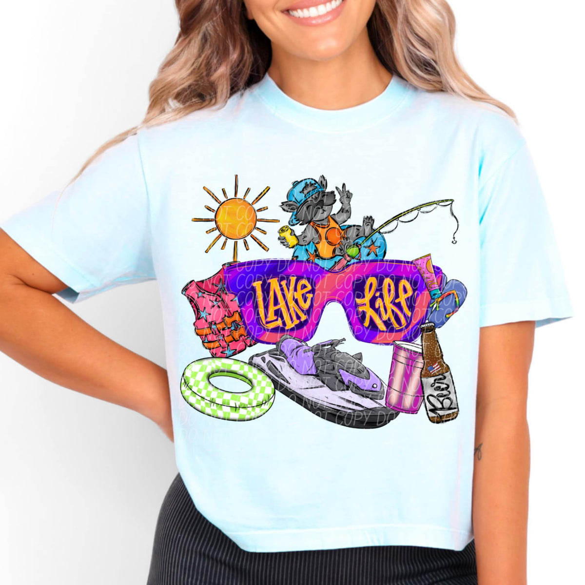 Lake life shades with jet ski (CITY) 97199 DTF transfer