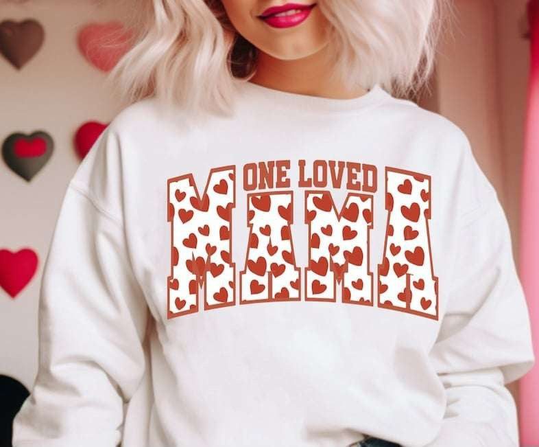 One loved mama heart filled 70746 DTF transfer