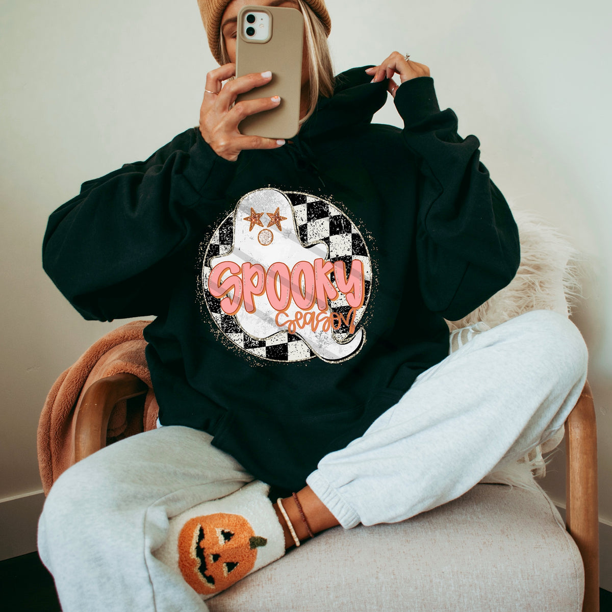 Spooky Season ghost with star eyes 114108 DTF Transfer