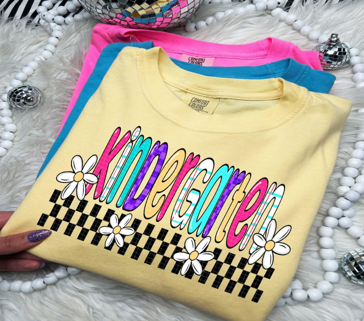 Kindergarten bubble letters (Linda) 107886 DTF transfer