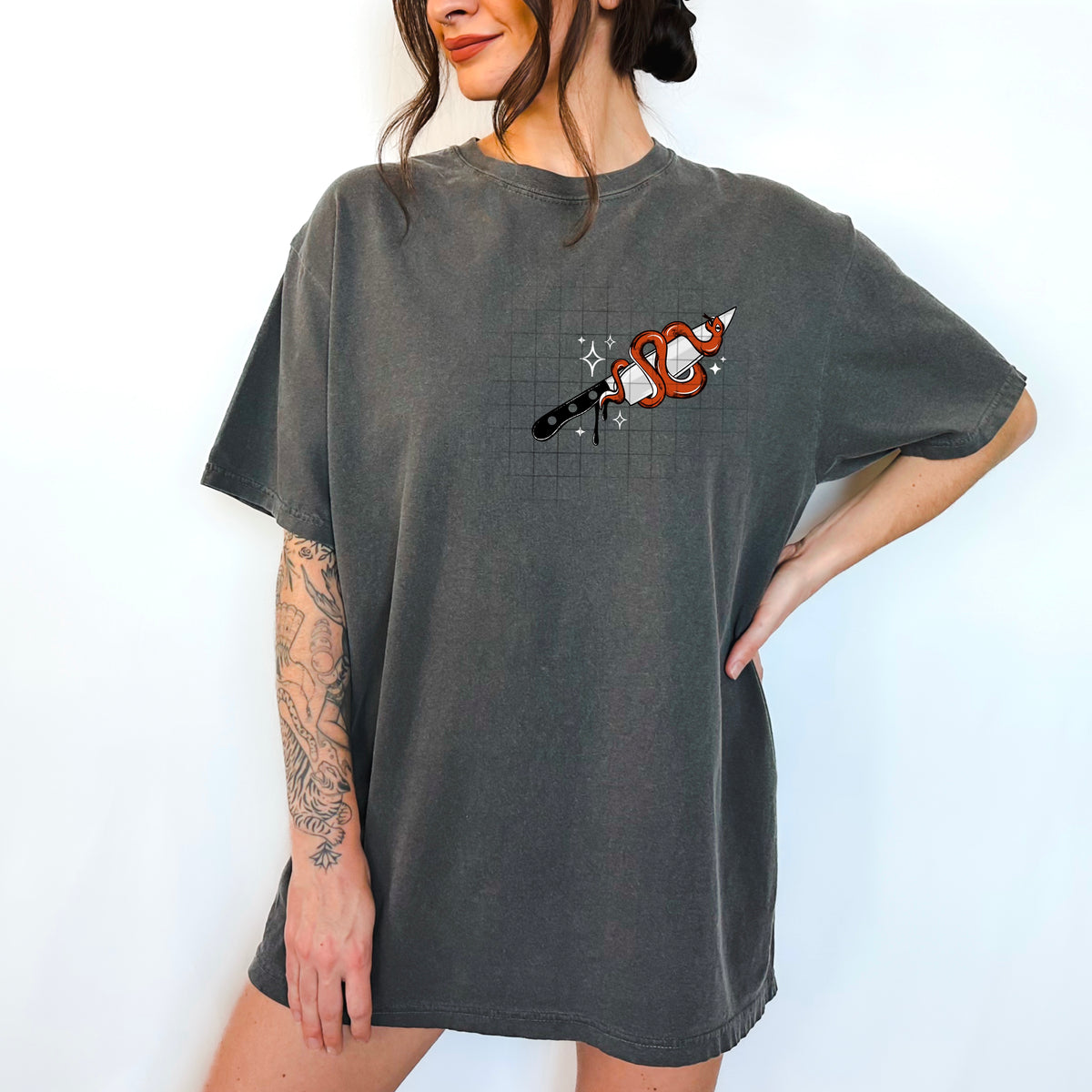 Knife in my back WHITE POCKET (CSC) DTF Transfer