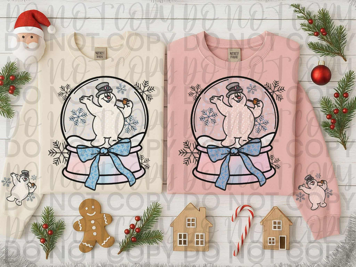 The Snowman snowglobe front only (sweet starlight) 114544 DTF transfer