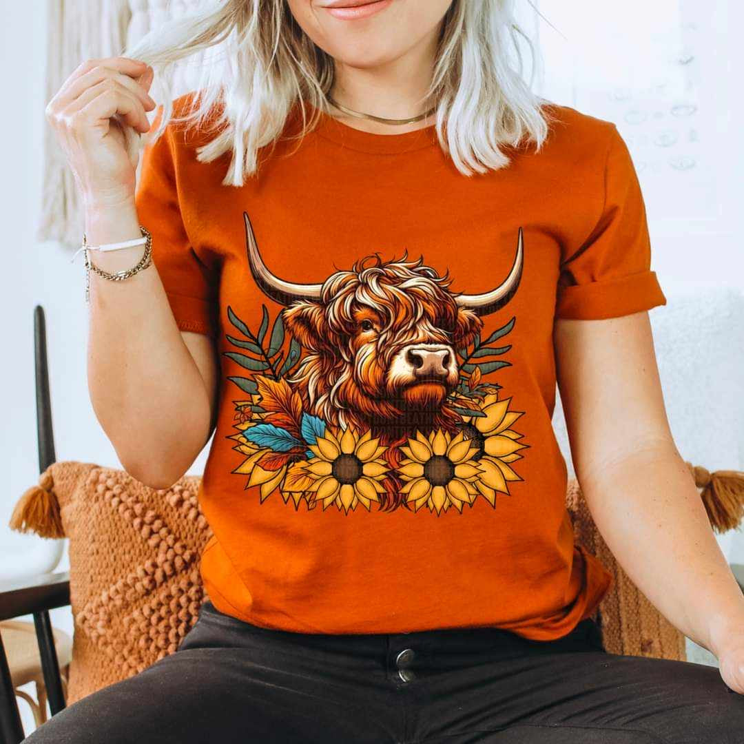 Cow with sunflower 52824 DTF transfer