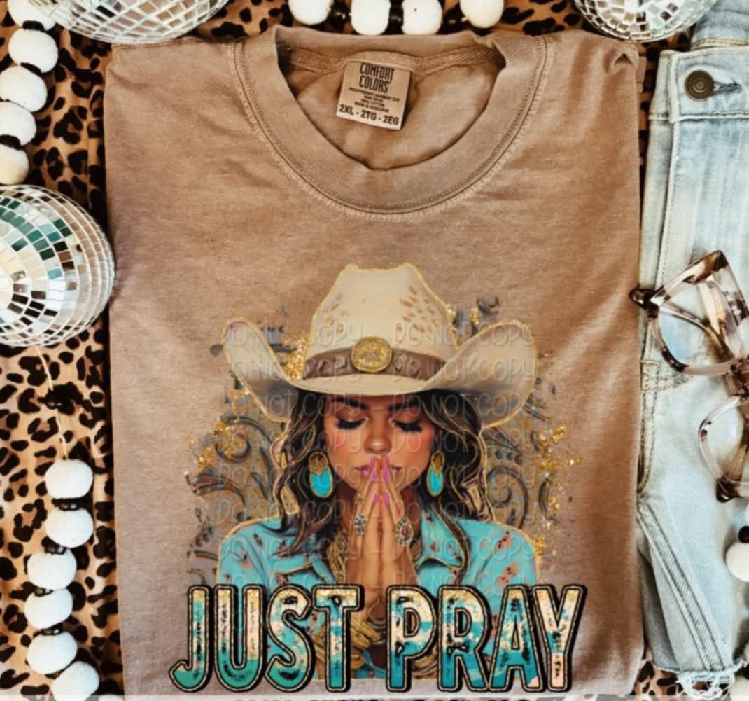 Just pray cowgirl 95904 DTF transfer