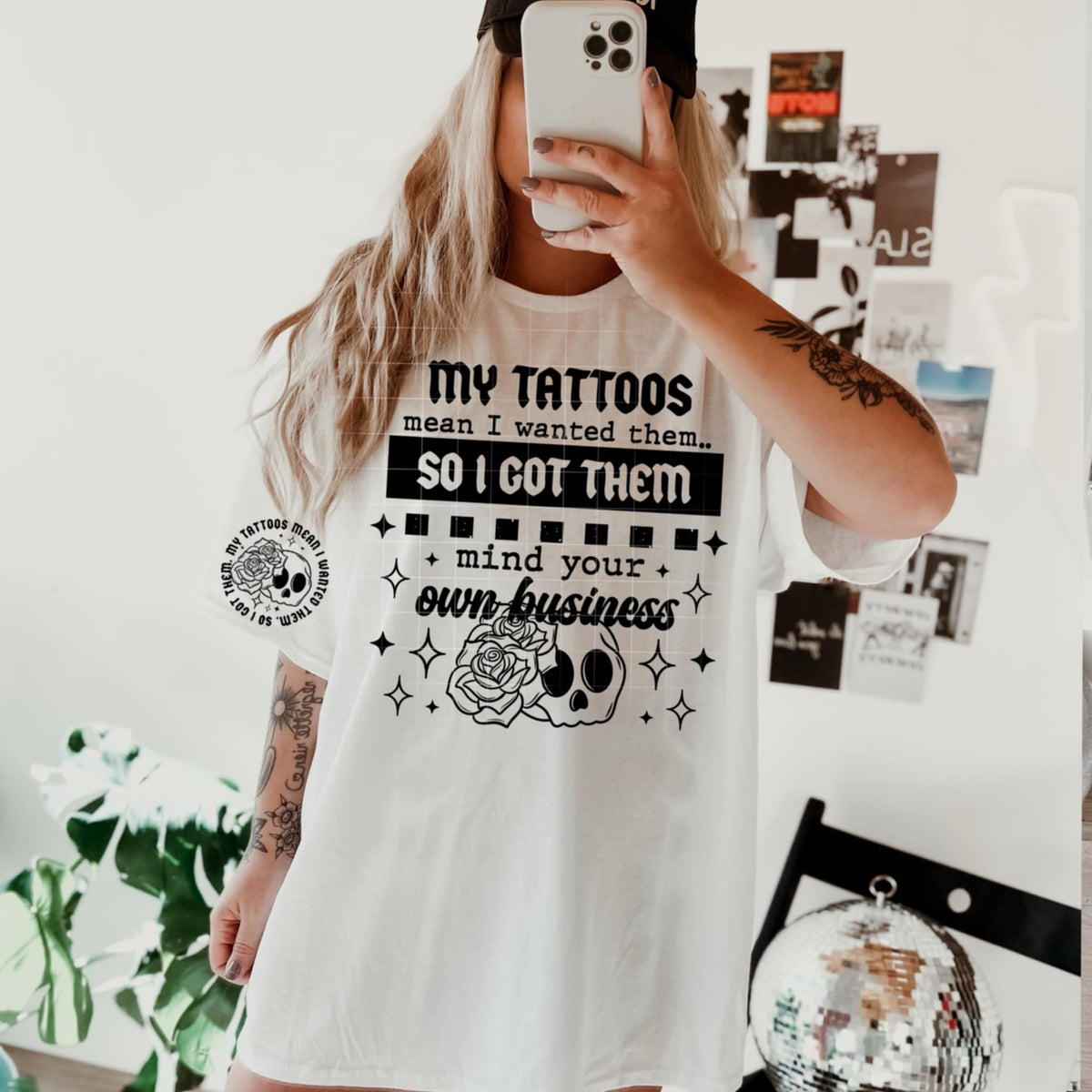 My tattoos mean I wanted them BLACK (CSC) 91007 DTF transfer