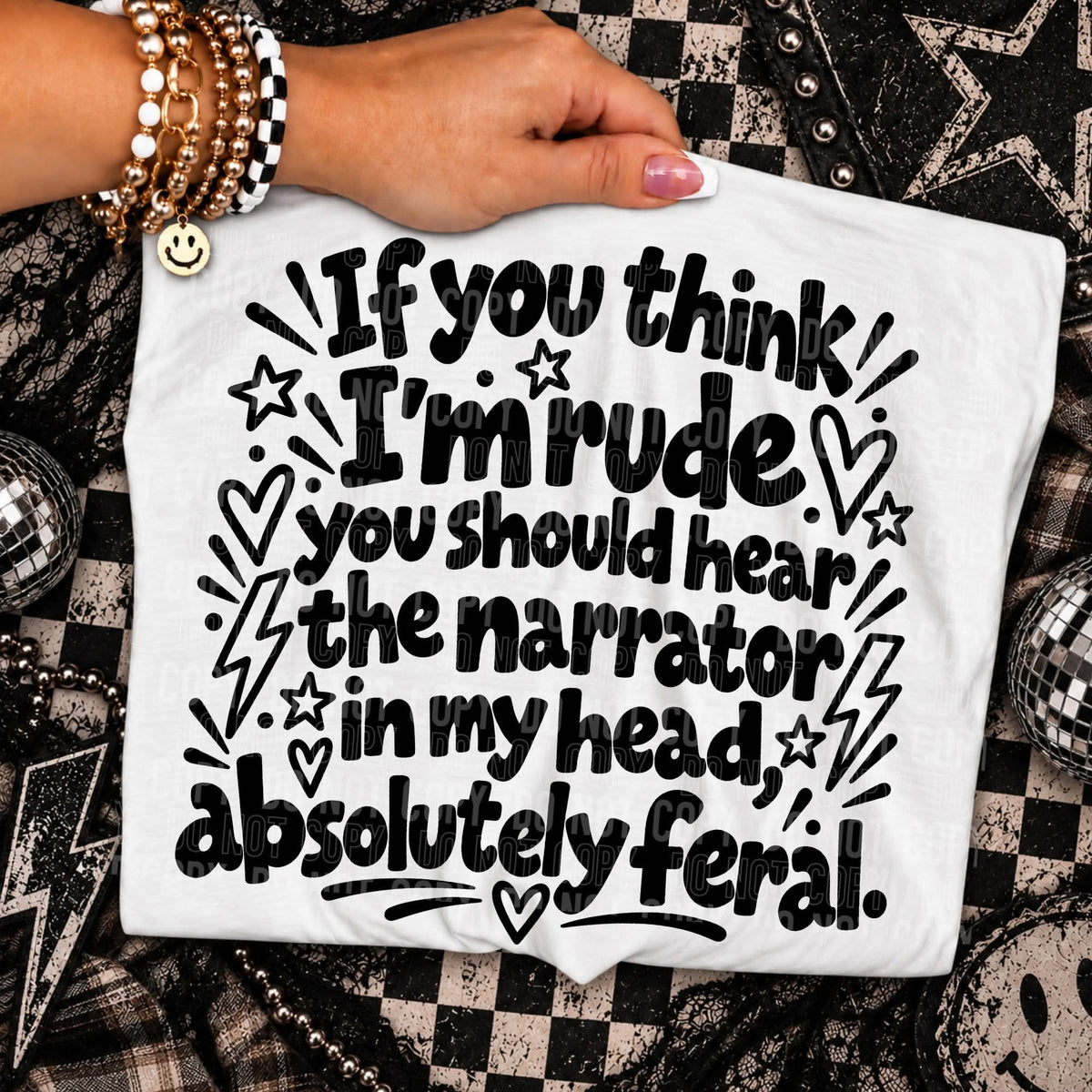 If you think I’m rude you should hear the narrator in my head BLACK (SBB) DTF Transfer