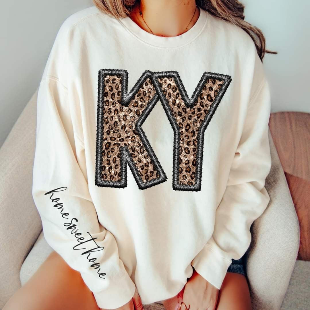 Kentucky faux embroidery leopard (sleeve sold separate) 49453 DTF transfers no