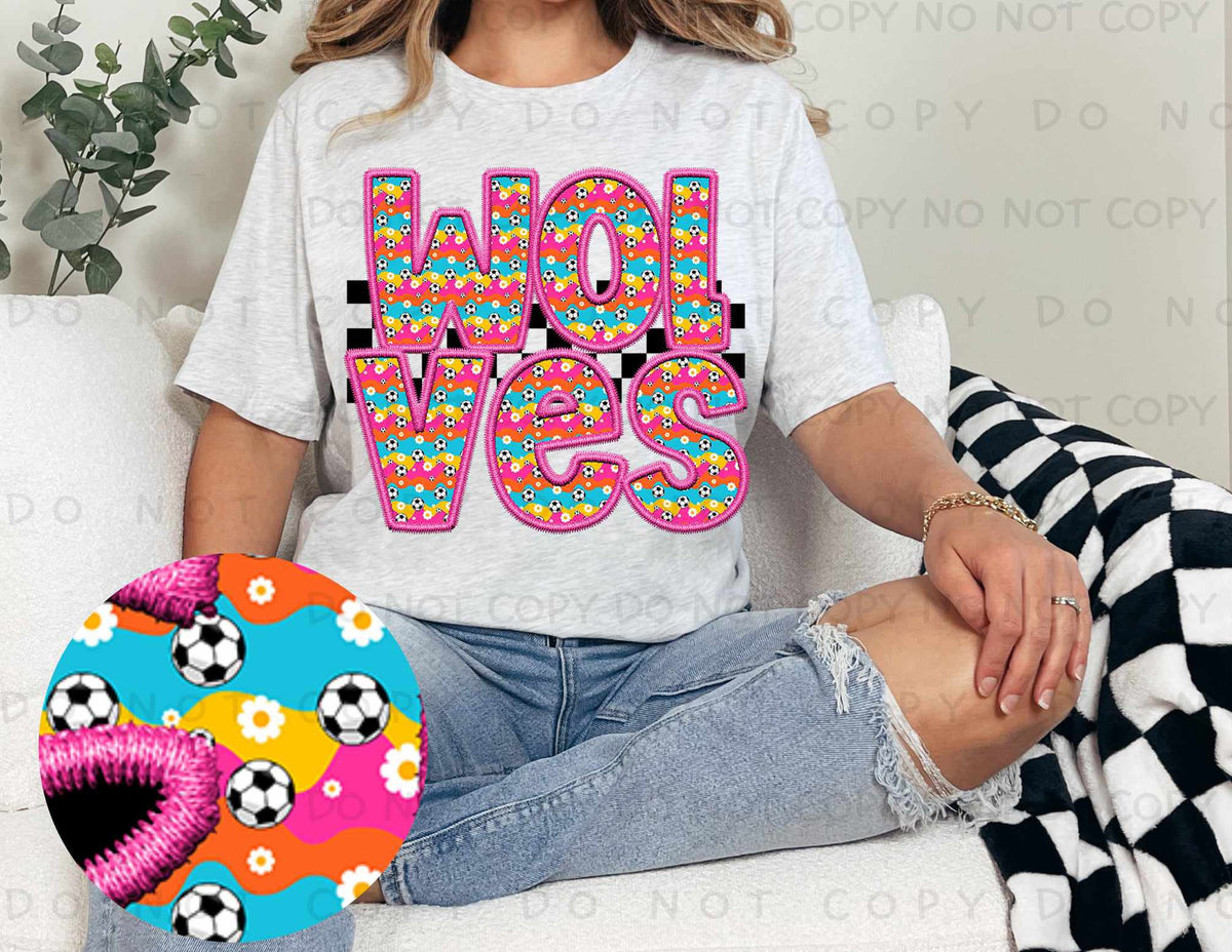 Wolves colorful soccer filled (caplinger) 77479 DTF transfer