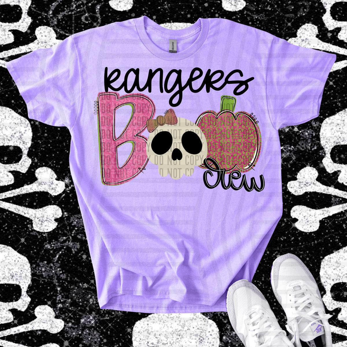 rangers boo crew skull and apple (Caplinger) DTF Transfer
