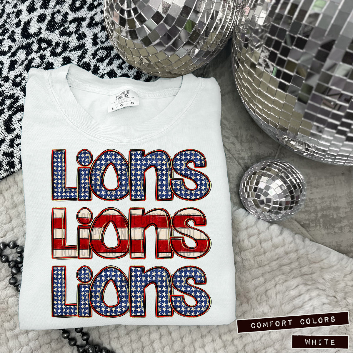 Lions RWB stacked (Caplinger) DTF transfer
